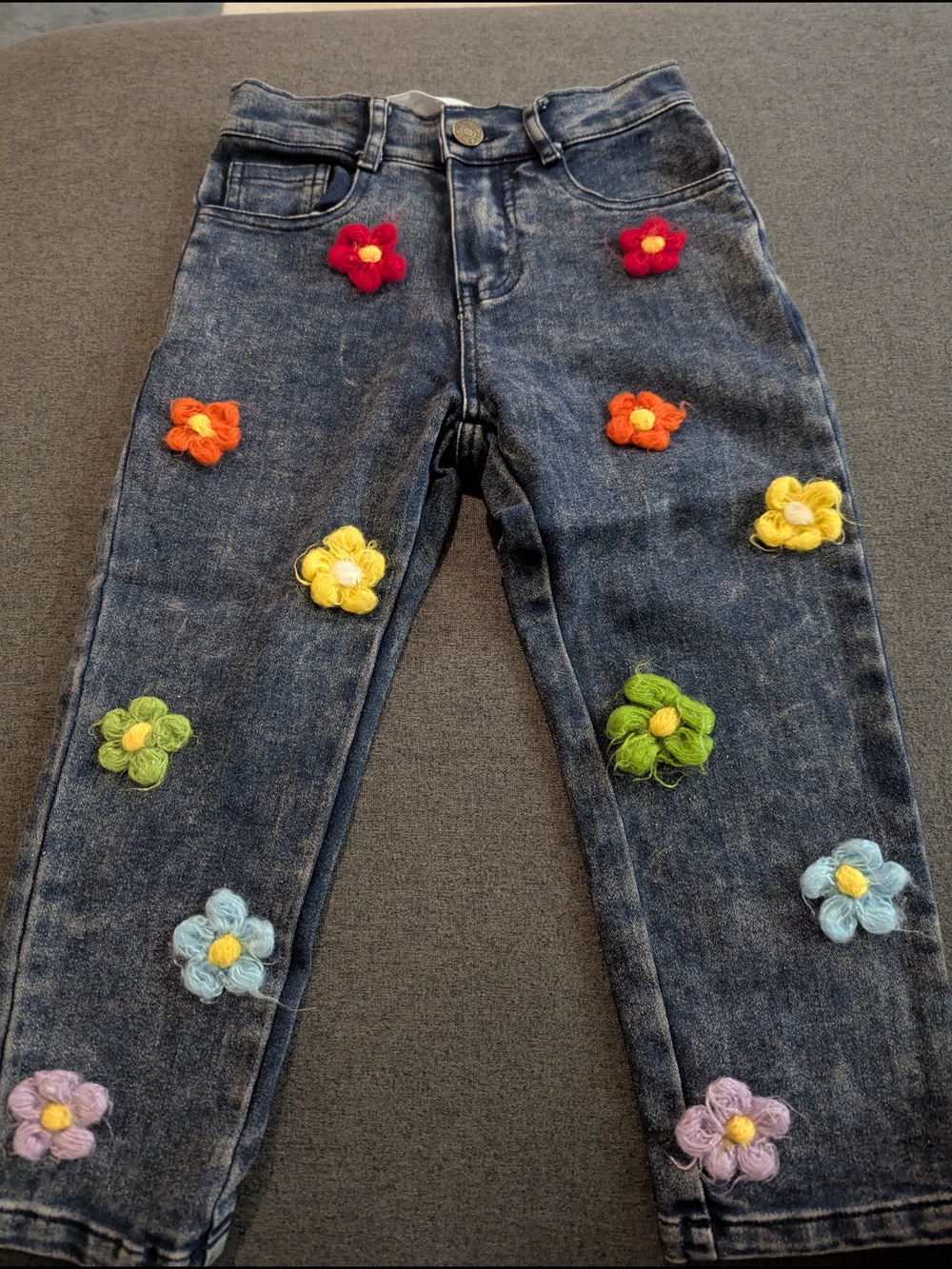 Lola And The Boys 3D Rainbow Flowers Jeans